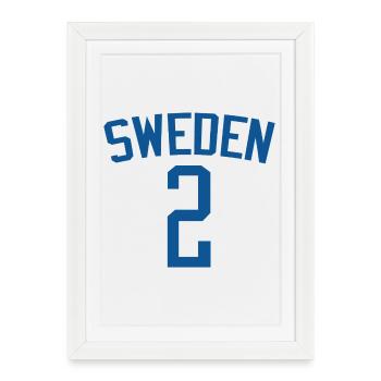 Suède 5 – Design sportif - Affiche encadrée (27 × 37 cm) - blanc - Devant