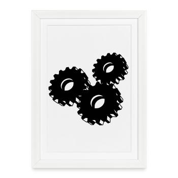 Roue dentée - Affiche encadrée (27 × 37 cm) - blanc - Devant