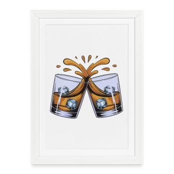Santé : Deux verres de lames - Affiche encadrée (27 × 37 cm) - blanc - Devant