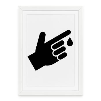 Prise de sang, gouttes de sang - Affiche encadrée (27 × 37 cm) - blanc - Devant
