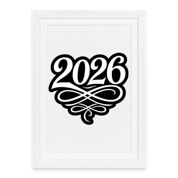 2026 year - Framed poster (27 × 37 cm) - white - Front