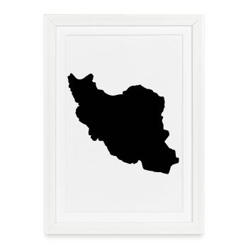 Iran Silhouette - Framed poster (27 × 37 cm) - white - Front