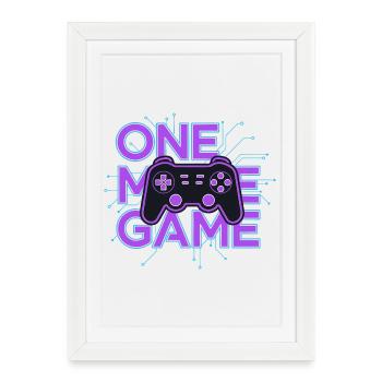 Circuit néon avec une manette de jeu - Affiche encadrée (27 × 37 cm) - blanc - Devant