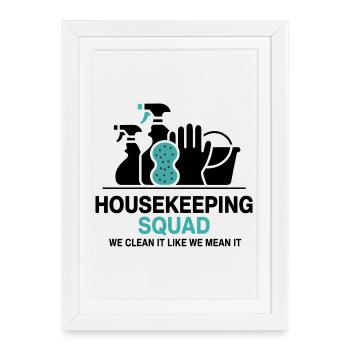 Conception de nettoyage amusante - Affiche encadrée (27 × 37 cm) - blanc - Devant