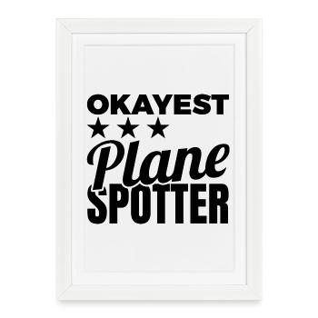 Le meilleur observateur d’avions - Affiche encadrée (27 × 37 cm) - blanc - Devant