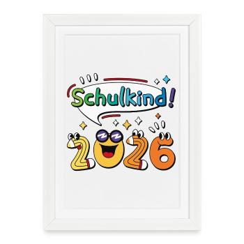 Schoolchild 2026 School Enrollment Back to School Comic - Framed poster (27 × 37 cm) - white - Front