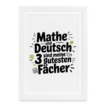 Les maths et l’allemand sont mes 3 meilleures matières - Affiche encadrée (27 × 37 cm) - blanc - Devant