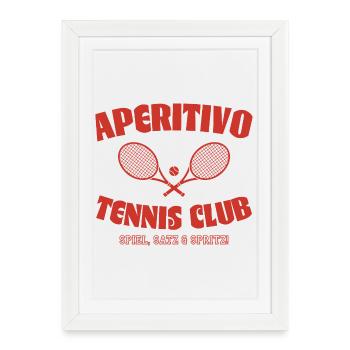 Aperitivo Tennis Club Logo - Affiche encadrée (27 × 37 cm) - blanc - Devant