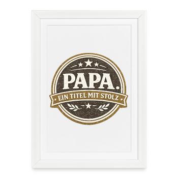 Titre de papa avec cadeau de fierté vintage - Affiche encadrée (27 × 37 cm) - blanc - Devant