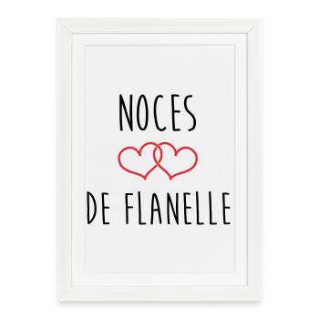 Noces de flanelle – 43 ans de mariage - Affiche encadrée (27 × 37 cm) - blanc - Devant