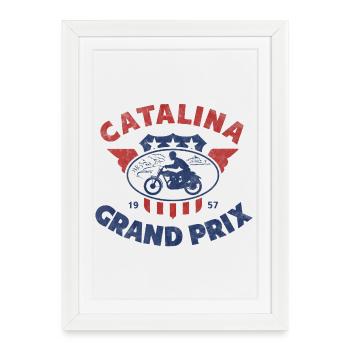 Catalina Grand Prix Vintage Moto - Affiche encadrée (27 × 37 cm) - blanc - Devant
