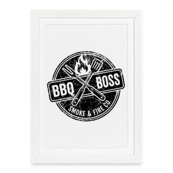 T-shirt barbecue, sweat à capuche, sac, cadeau de tasse - Affiche encadrée (27 × 37 cm) - blanc - Devant