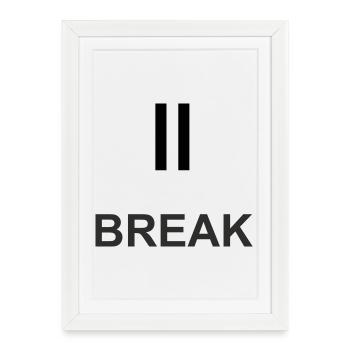 Signe pause « PASE » – travail minimaliste & ch - Affiche encadrée (27 × 37 cm) - blanc - Devant