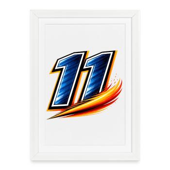 Numéro 11 Maillot de football Vitesse d’ailier - Affiche encadrée (27 × 37 cm) - blanc - Devant
