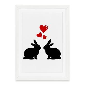hasen_liebe - Affiche encadrée (27 × 37 cm) - blanc - Devant