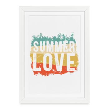 L’amour d’été dans le grunge rétro - Affiche encadrée (27 × 37 cm) - blanc - Devant