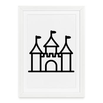 château - Affiche encadrée (27 × 37 cm) - blanc - Devant