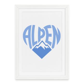 Insigne de la Montagne Alpenherz - Affiche encadrée (27 × 37 cm) - blanc - Devant