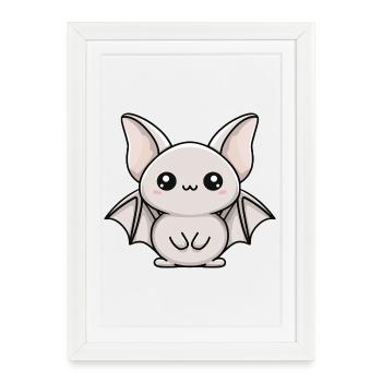 bat - Framed poster (27 × 37 cm) - white - Front