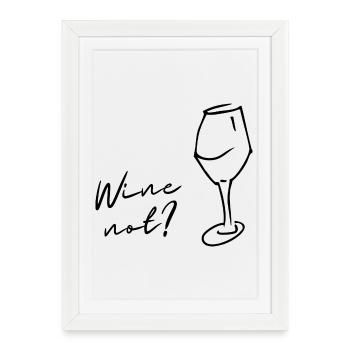 Du vin au lieu de Non, pas de vin, cadeau pour les connaisseurs ! - Affiche encadrée (27 × 37 cm) - blanc - Devant