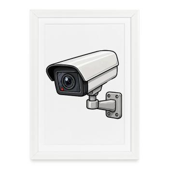 Security Camera Illustration - Framed poster (27 × 37 cm) - white - Front