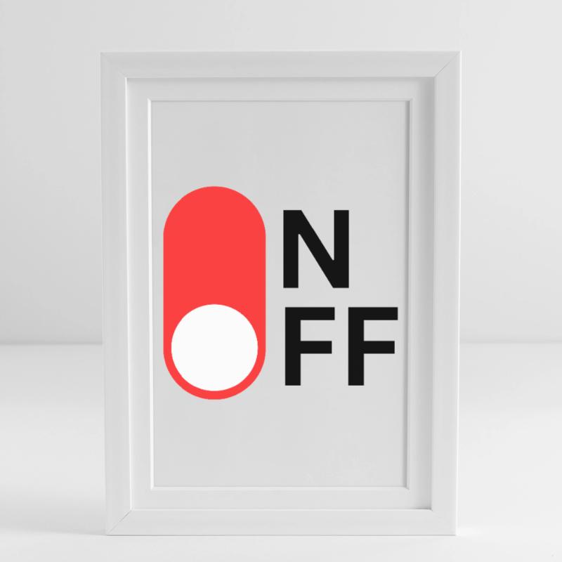 ON/OFF mode Framed poster (27 × 37 cm)