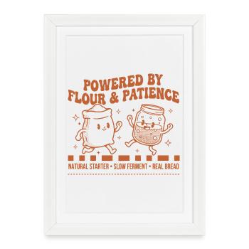Boulanger au pain au levain alimenté par la farine - Affiche encadrée (27 × 37 cm) - blanc - Devant
