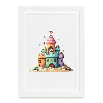 Aventure Étoilée Bac à Sable - Affiche encadrée (27 × 37 cm) - blanc - Devant