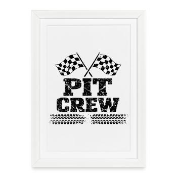 Vintage Pit Crew Car Racing Team - Framed poster (27 × 37 cm) - white - Front