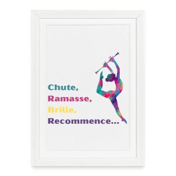 Chute-_Ramasse-_Recommence-- - Affiche encadrée (27 × 37 cm) - blanc - Devant