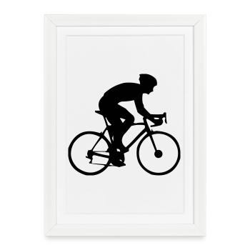 biker - Framed poster (27 × 37 cm) - white - Front
