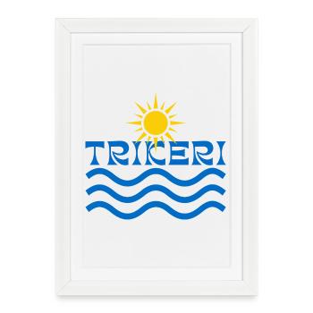 Trikeri Sun and Ocean Waves - Framed poster (27 × 37 cm) - white - Front