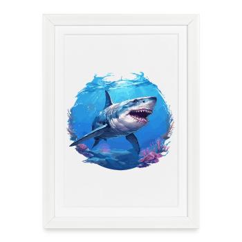 Mégalodons Mégalodon - Affiche encadrée (27 × 37 cm) - blanc - Devant