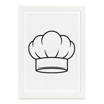 Chef Hat Vector Icon Design - Framed poster (27 × 37 cm) - white - Front