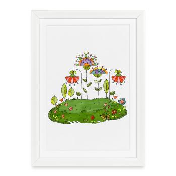Fleur - Affiche encadrée (27 × 37 cm) - blanc - Devant