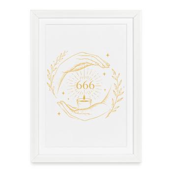 666 Balance de bougies - Affiche encadrée (27 × 37 cm) - blanc - Devant