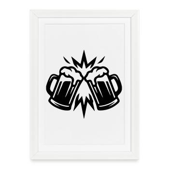 Bière grillant bière de blé - Affiche encadrée (27 × 37 cm) - blanc - Devant