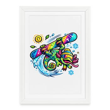 Planche de surf Rainbow Chama - Affiche encadrée (27 × 37 cm) - blanc - Devant