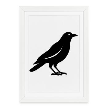crow - Framed poster (27 × 37 cm) - white - Front