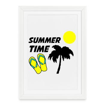 Beach flip-flops in the sunlight - Framed poster (27 × 37 cm) - white - Front