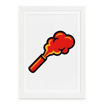 Icône de fumée Pyro du Bengale - Affiche encadrée (27 × 37 cm) - blanc - Devant