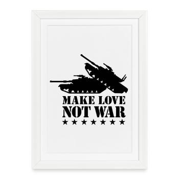 Faites l'amour pas la guerre 1Clr - Affiche encadrée (27 × 37 cm) - blanc - Devant