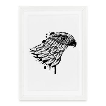La tête de faucon - Affiche encadrée (27 × 37 cm) - blanc - Devant
