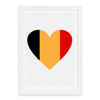 Belgique - Affiche encadrée (27 × 37 cm) - blanc - Devant