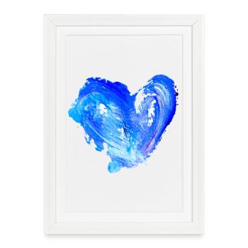 Cœur d’Eau Bleue - Affiche encadrée (27 × 37 cm) - blanc - Devant