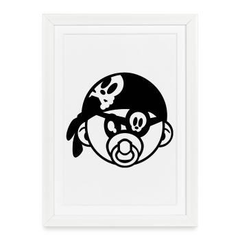 pirate de bébé - Affiche encadrée (27 × 37 cm) - blanc - Devant