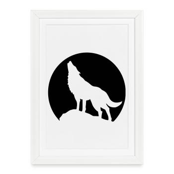 moon wolf - Framed poster (27 × 37 cm) - white - Front