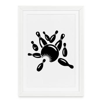 Cone et boule - Affiche encadrée (27 × 37 cm) - blanc - Devant