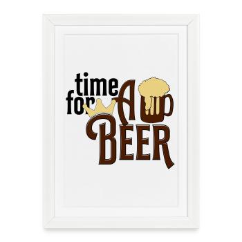 Bière - Affiche encadrée (27 × 37 cm) - blanc - Devant