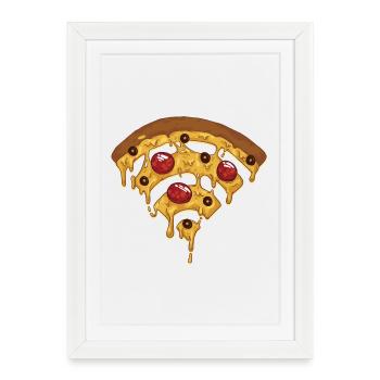 Pizza Wi Fi - Pour tous les fans de pizza - Foodlover - Affiche encadrée (27 × 37 cm) - blanc - Devant